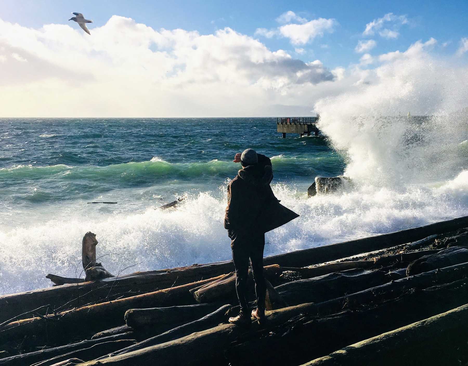 at the sea